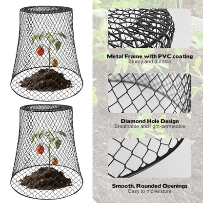 15 Sets of Chicken Wire Cloche Plant Covers Garden Netting, Heavy Duty Chicken Wire Plant Covers Protectors from Animals for Keeping Bunnies Chicken Squirrels Birds Other Out 9.13×9.13 in