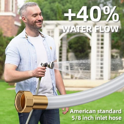 1/2" x 100 FT Heavy Duty Retractable Garden Hose Reel, Grey - color: Grey, size: 1/2" 100 FT