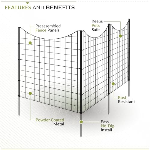 Zippity 39in H Black Metal Fence, DIY Fence Kit - color: 39" Tall (5 Panels)