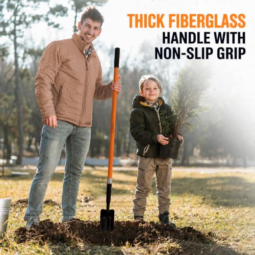 VNIMTI Trench Shovel for Digging, 4-Inch Trenching Shovel with Fiberglass Handle, 56 Inches