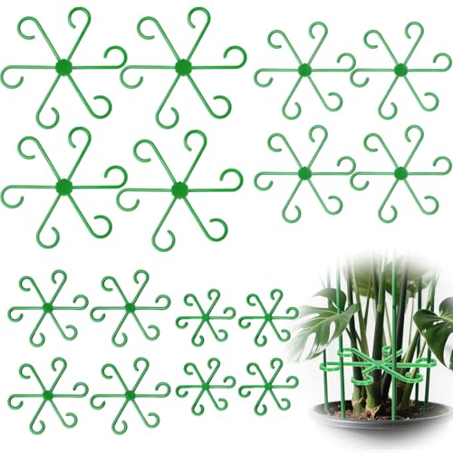 16PCS Plant Stem Support, Plant Stem Holder for Indoor Plants, Climbing Houseplant Stem Supports, Reusable Plant Stabilizer - color: green