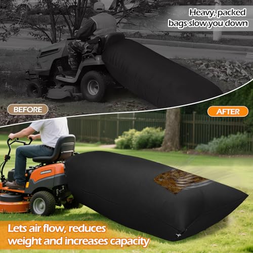 Tryly 94"x56" 420D Oxford Lawn Tractor Grass Bag for 54" Riding Mowers - size: 94 x 56 Inch