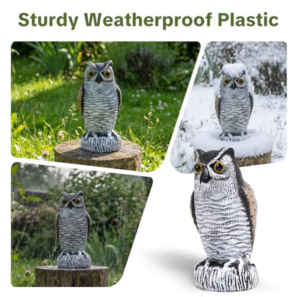 OFFO 2 Pack Realistic Owl Statue, Hand-Painted Garden Owl Decor, 10 Inch - size: 10 in