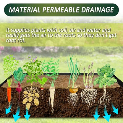 2PCS Raised Garden Bed Liner Fabric Raised Garden Bed Breathable Drainage Rectangle Grow Bags with Handles Fabric Garden Bed for Outdoor Garden Bed Holds Soil - 4ft x 2ft x 1ft - style: 4x2x1ft 2PCS