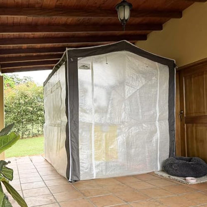 EAGLE PEAK 8x6 Walk in Pop Up Greenhouse, Gray/White - color: Gray/White, size: 8x6