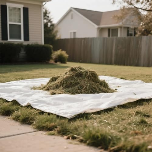 Plastic Poly Sheets - Multi Purpose Waterproof Outdoor Poly Tarp Cover for Leaf, Camping, Lawn Debris, Landscape Pruning, Yard Leaf Hauler