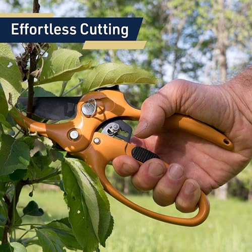 Kings County Tools Ratchet Anvil Pruning Shears for Gardening, 5” - style: Ratcheting Hand Pruner