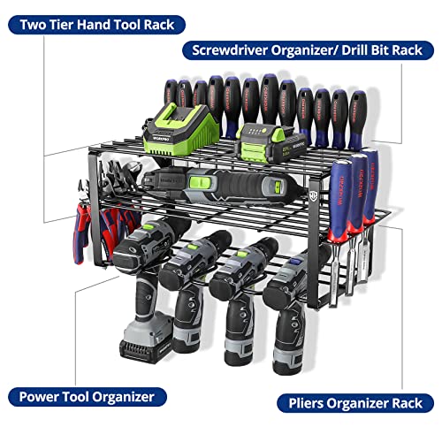 WORKPRO 150LBS Power Tool Organizer, Wall Mounted Drill Storage Rack