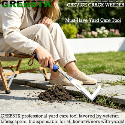 GREBSTK Crack Weeder Crevice Weeding Stainless Steel Sharp Lightweight Tool - size: 12in Manual Weeder