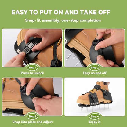 Lawn Aerator Shoes for Grass, 2.1" Heavy Duty Spikes, Pre-Assembled Straps