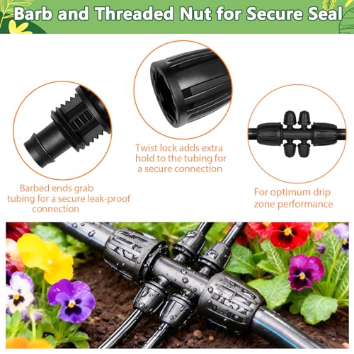 13 Pack 1/2 Inch to 1/4 Inch Drip Irrigation Fittings, 1/2" (1/2" ID x 0.65" OD) to 1/4" Drip Line Reducing Tee 1/2" x 1/4" 6 Way Splitter Connectors for Garden Irrigation System - size: 1/2" x 1/4" 6 Way Splitter
