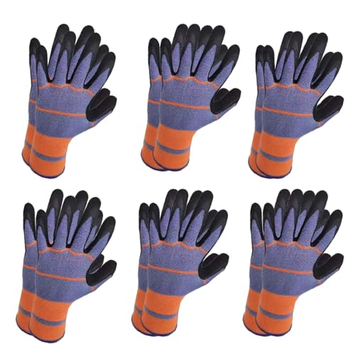 6 Pairs Gardening Work Gloves for Women & Men