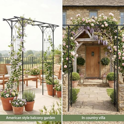 1. GO Steel Garden Arch, 6'9'' High x 4'11'' Wide, Garden Arbor for Various Climbing Plant, Outdoor Garden Lawn Backyard