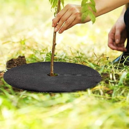 8 Pack 20.5 Inch Non-Woven Tree Mulch Ring - Degradable Tree Protector Mat, Round Anti Grass Gardening Landscaping Fabric Cover, Reusable Tree Weed Barrier Mat for Weed Control Root Protection (8pcs) - color: 8pcs
