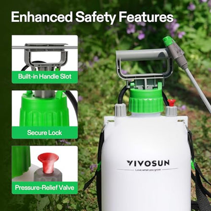 VIVOSUN 2.1 Gal/8L Pump Sprayer, Garden Water Sprayer - size: 2.1 gal