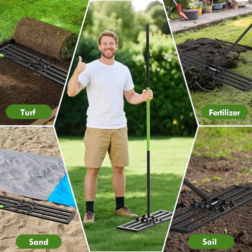 Seeutek Lawn Leveling Rake, 45" x 10" Heavy Duty Ground Leveler - size: 45"*10"