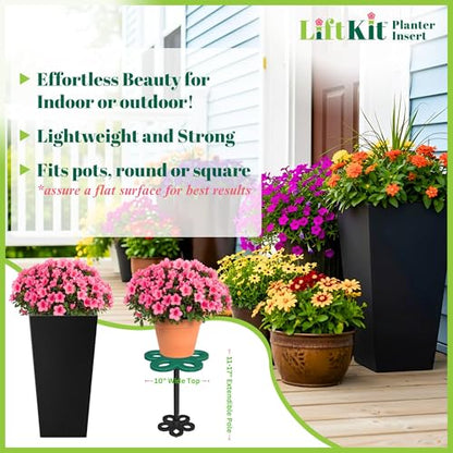 Lift Kit Planter Insert Tall Tapered Plant Riser Fill Bottom of Tall Flower Pots and Large Plant Containers | Indoor and Outdoor (11-17” Rise, 6" Base, 10" Top) - size: Tall Tapered Lift: 11-17” Rise, 6" Base, 10" Top