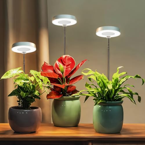 Sale Three-Headed Full Spectrum LED Plant Grow Light, Adjustable Ring Grow Lamp, High-Efficiency Indoor Plant Lighting for Seedlings Succulents Flowers - color: Three-headed plant lamp