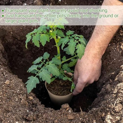 Peat Pots,60 Pcs 3.15 Inch Seed Starting Pots with Drainage Holes Round Nursery Plants Pots with Bonus 20 Plant Labels (3.15 Inch) - size: 3.15 Inch