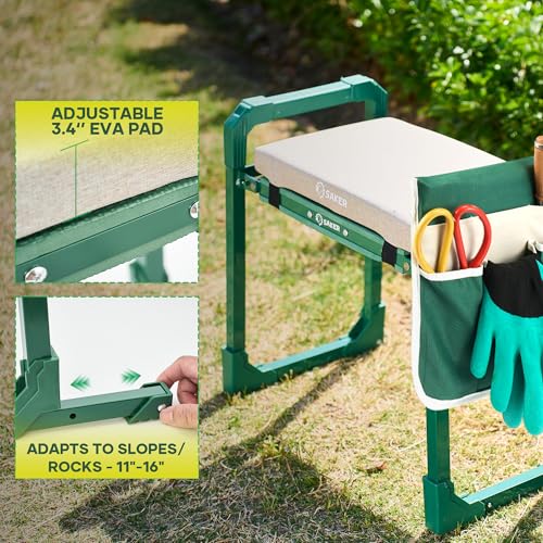 Saker Garden Kneeler and Seat Foldable Gardening Stool with Extendable Legs - size: Luxury version