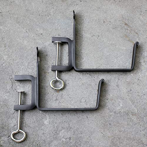 Achla Designs SFB-01C Clamp-On Flower Box, 6" Deck Bracket, Black - size: 6 Inch