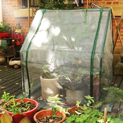 Gardzen Mini Greenhouse with Zipper Mesh Cover 36.2"(L) x36.2(W) x42.5(H) - size: 36”(L) x36”(W) x42”(H)