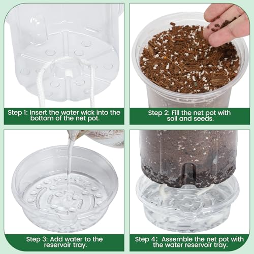 Bluepro Self Watering Pots for Indoor Plants, 5 Inch, 20-Pack - size: 5 Inch-20Pcs