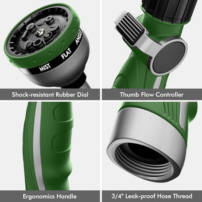 RESTMO Watering Wand Heavy Duty, 15-Inch Long Hose Nozzle Sprayer - color: Green