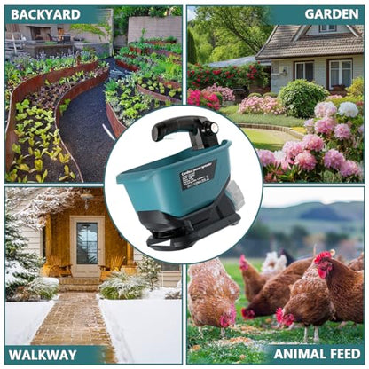 Electric Grass Seed Spreader for Mekita 18V Battery, Handheld Fertilizer Spreader for Lawn, Portable Granule Spreader for Seed, Feed, Weed, and Salt (Tool Only)