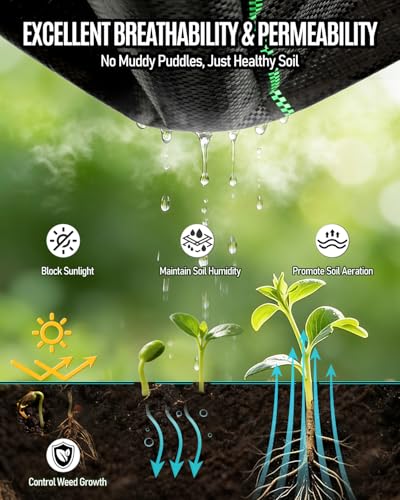 joyhalo 4ft x 300ft Heavy Duty Weed Barrier Fabric, 3.2oz Woven Geotextile