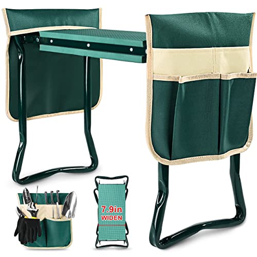 KVR Upgraded Garden Kneeler and Seat with Thicken & Widen Soft Kneeling Pad,Heavy Duty Foldable Gardener Stool with 2 Tool Pouches,Gardening Gifts for Women Mom Men Seniors¡­… - size: ModelZA