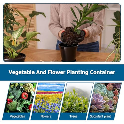 Planter Nursery Pots 2 Gallon Pots for Plants, Injection Molded Plastic Nursery Pots, Plant Container 2 Gal 10-Pack - color: Black, size: Round-9inch-10pcs
