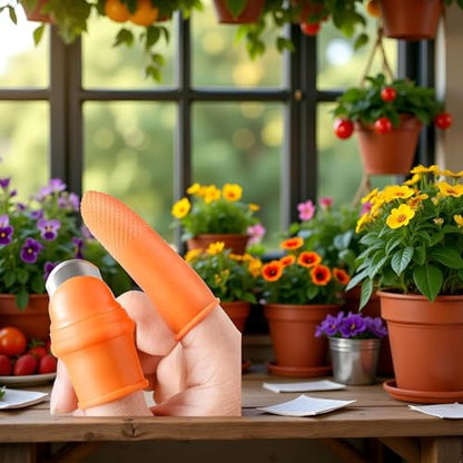 Fruit and Vegetable Picking Potted Garden Silicone Thumb Cutter Set, Separator Finger Plant Tool, Fruit and Vegetable Picking Potted Plants Trim Thumb Hand Tools