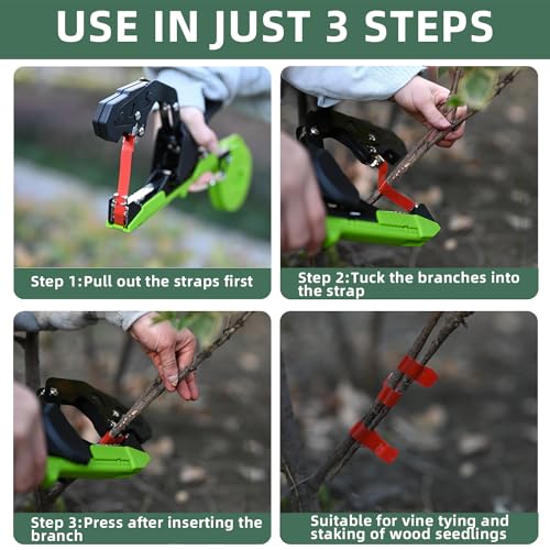 Plant Tying Machine, Lightweight Plant Tying Tape Tool to Tie Up Vine Quickly, Tie Tapener Gun with Tapes and Staples Green - style: Green