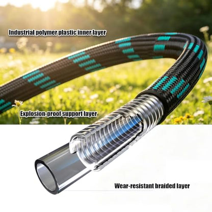 Garden Hose 25FT, Ultra Lightweight with 10-Function Nozzle - color: Blue