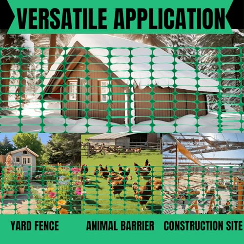 40 inch x 200 feet Plastic Mesh Safety Fence Roll, Reusable Garden Netting Fence Animal Barrier with 100 Zip Ties, Temporary Pool Fence Snow Fence, Poultry, Deer, Dogs, Construction