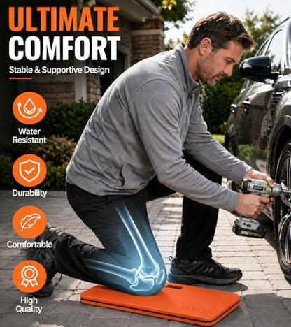 Garden Kneeling Pad, 1.2" Thick EVA Foam Knee Cushion for Gardening - color: Orange&Black