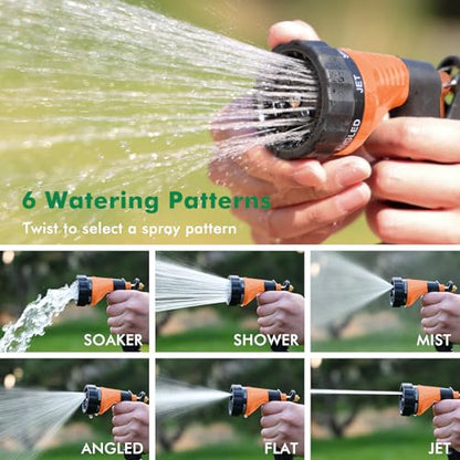RESTMO Garden Hose Nozzle Heavy Duty, Hose Spray Nozzle for Garden Hose - color: Orange