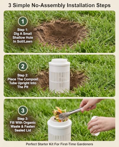 2 Pack Underground Earthworm Composting Bins, with Base and Lid，11.2 inch