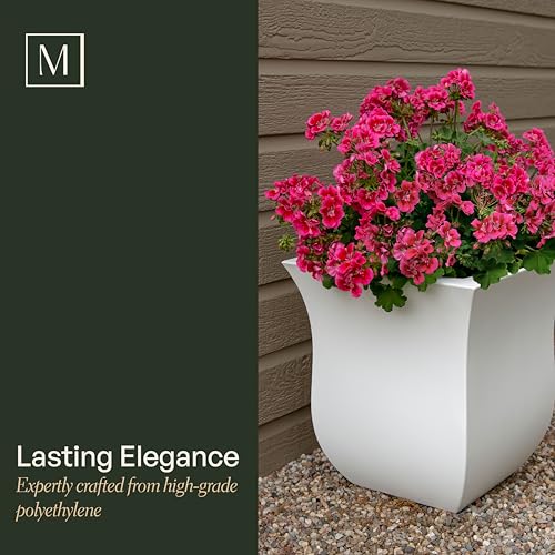 Mayne 5873-NB Polyethylene Planter, Neptune Blue 16x16 - color: Neptune Blue