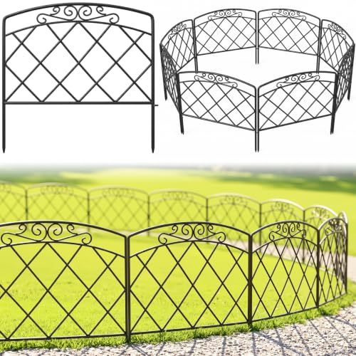 Thealyn 10ft x 24" Metal Decorative Garden Fence(5Pcs Set) - style: Stylish