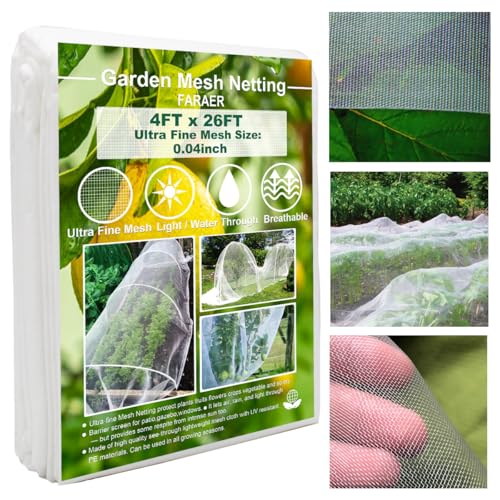 Garden Pest Barrier Netting, Insect Barrier Net 4x26Ft Ultra Fine Netting - size: 4ftx26ft