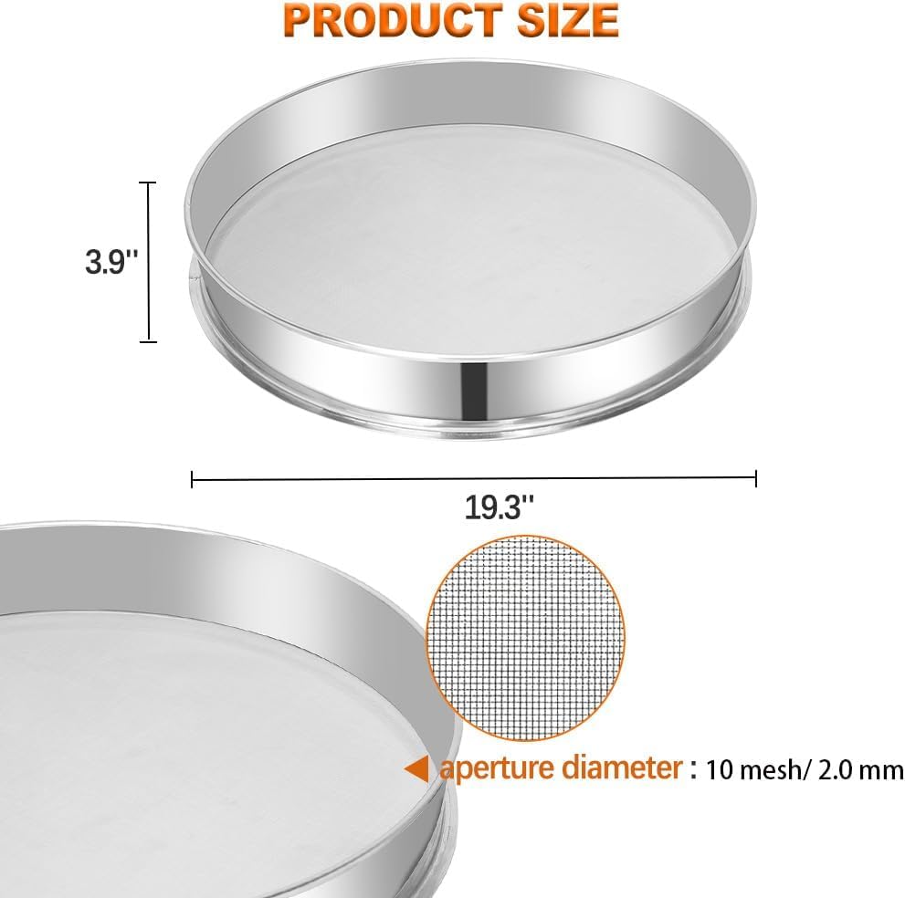 Sidasu 19.6" Vibrating Sifter Mesh Screen,10 Mesh Replacement Sieve - size: 10 mesh