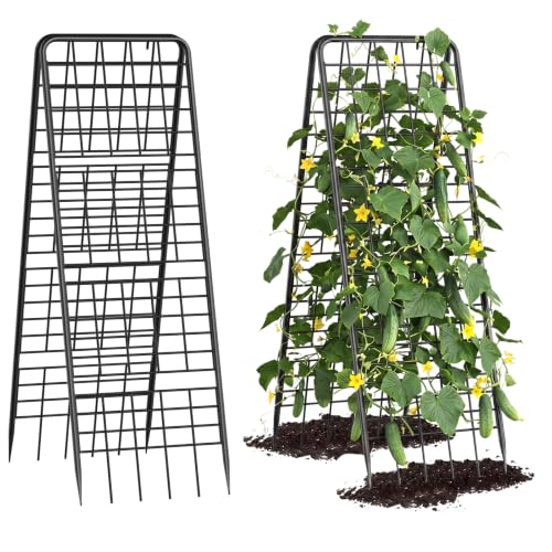 A-Frame Trellis for Climbing Plants Outdoor, 2 Pack Metal Garden Trellis