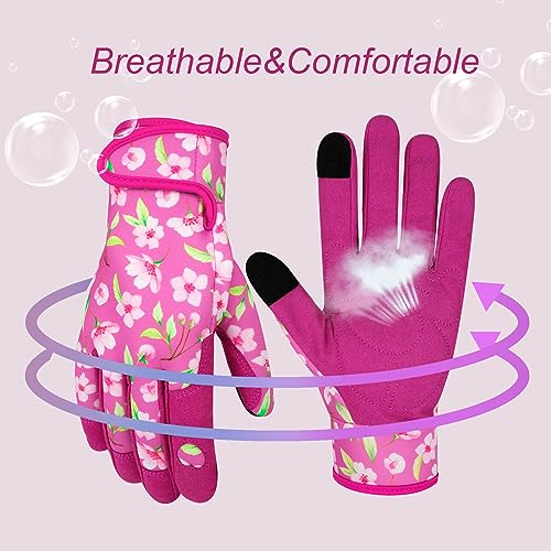 Leather Gardening Gloves for Women Garden Gloves Thorn Proof Heavy Duty Gloves Women Gardening Gift - color: Color D