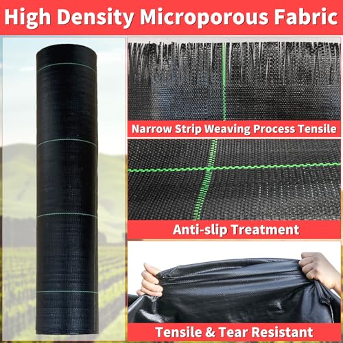 3ft x 300ft Landscape Fabric -Heavy Duty Weed Barrier Fabric for Landscaping, Weed Blocker Cloth,Geotextile Fabric for Garden, Driveway & Ground Cover, Garden Weed Mats,Grid Design - size: 3ft x 300ft