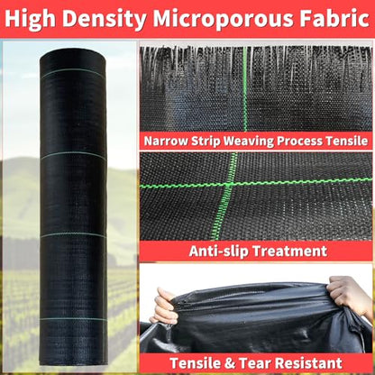 4ft x 100ft Landscape Fabric -Heavy Duty Weed Barrier Fabric for Landscaping, Weed Blocker Cloth,Geotextile Fabric for Garden, Driveway & Ground Cover, Garden Weed Mats,Grid Design - size: 4ft x 100ft