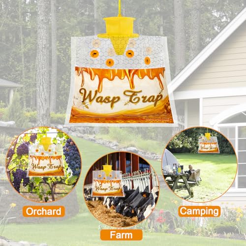 Disposable Wasp Traps Outdoor Hanging 4 Pack - size: 4 packs
