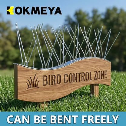 Bird Spikes 9.84FT, 304 Stainless Steel Bird Deterrents Spikes for Outside to Keep Birds Away Birds Scare Devices Outdoor 12Pcs - size: 9.84Feet