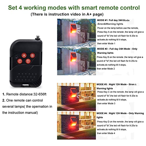 HULPPRE Solar Outdoor Motion Sensor Alarm,130db Loud Siren Lamp Noise Maker